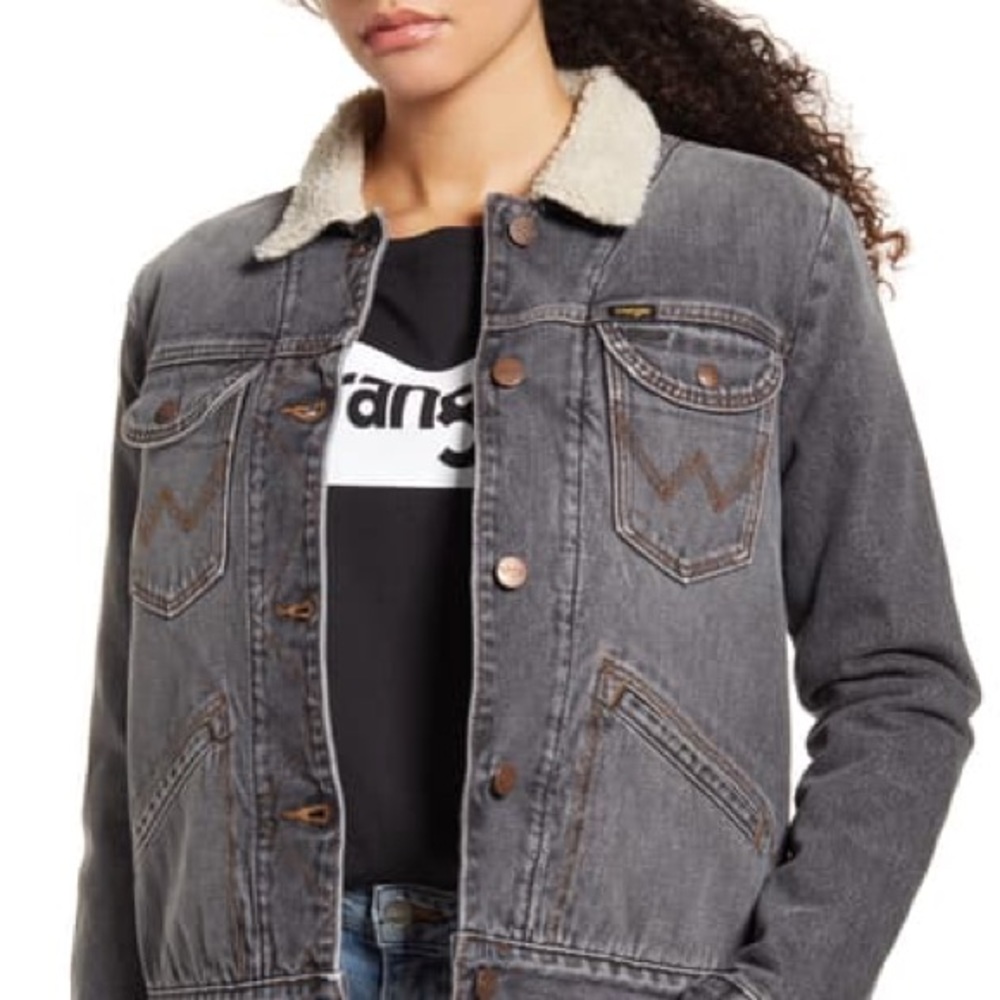 Wrangler Icons Faux Shearling Denim Jacket